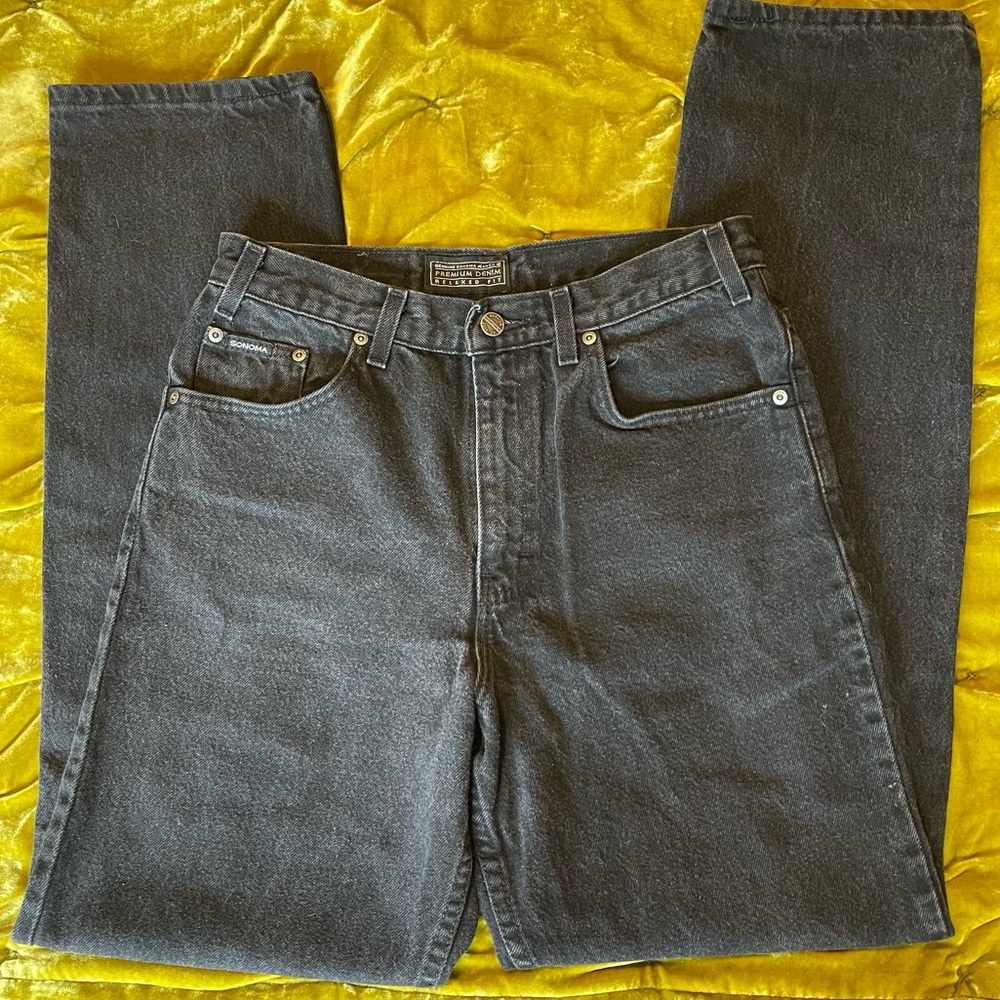 Vintage Dad Jeans Genuine Sonoma Jean Co. Black denim straight leg Highwaisted